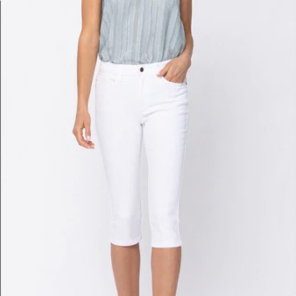 Judy Blue White Non-Distressed Skinny Jean Capri Style 82292